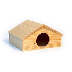Dřevěný domek pro hlodavce M, 15x12,5x5cm