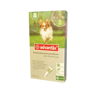 Advantix Spot On pro psy do 4kg (1 pipeta - 1 x 0,4ml)