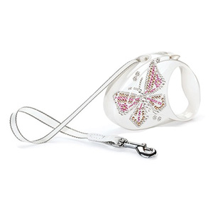 Vodítko FLEXI Glam Butterfly 3m/12 kg Pásek Bílá