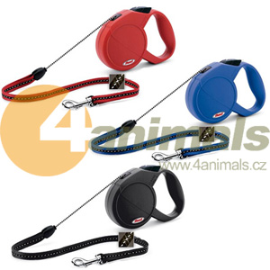 Vodítko FLEXI Classic Long  7m/12kg Lanko- černé,červené,modré