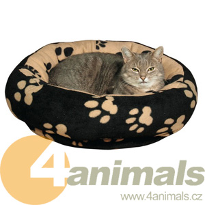 Pelíšek kulatý Sammy 50cm, fleece, hnědočerný