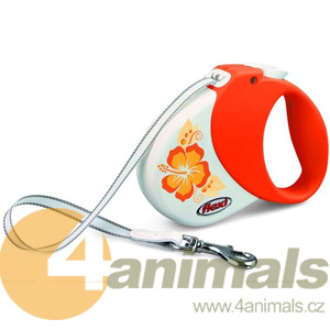 Vodítko FLEXI Hawaii 5m/15kg - pásek Orange (oranžové)