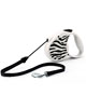 Vodítko FLEXI Black/White M 5m/20kg-lanko zebra