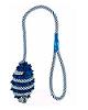 Vrhací rugby míč na fosforeskující šňůře 9cm/40cm